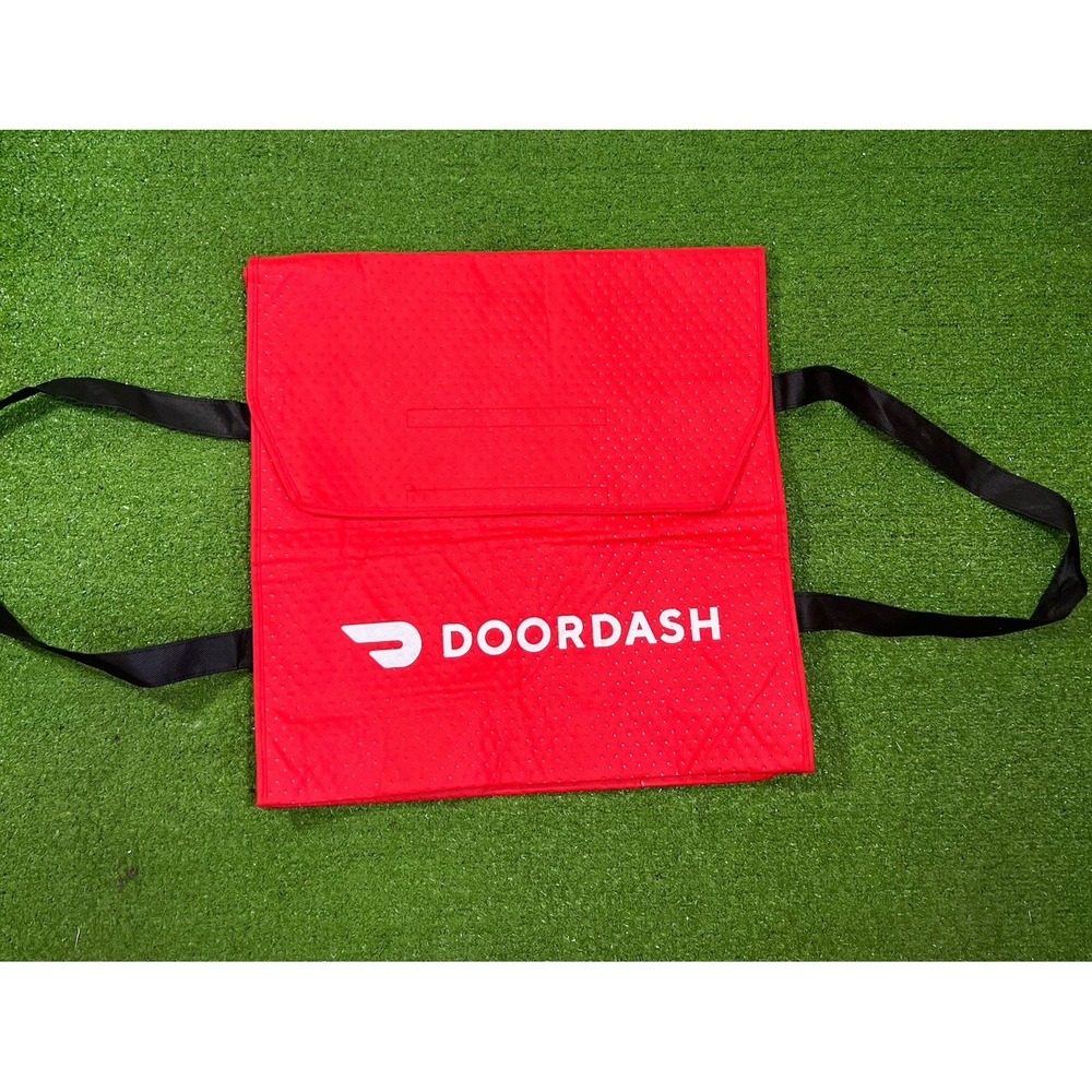 DoorDash Insulated Food Delivery Bag Red Thermal Catering Tote Backpack Straps